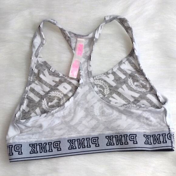PINK by Victoria's Secret Sports Bra size Small color Grey/White/Black - Picture 3 of 5